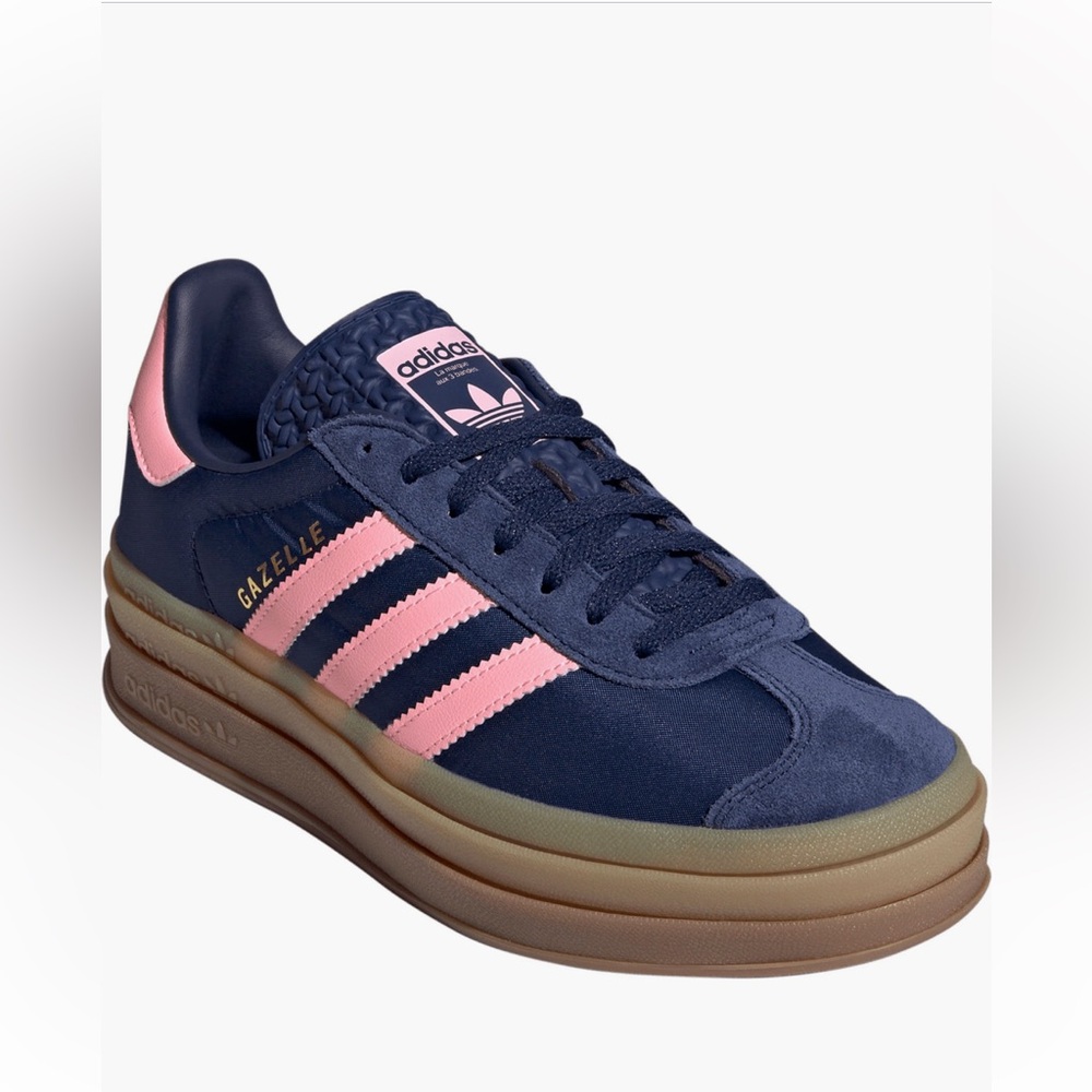 Adidas Gazelle Navy and Pink Platfrom Bold sneakers